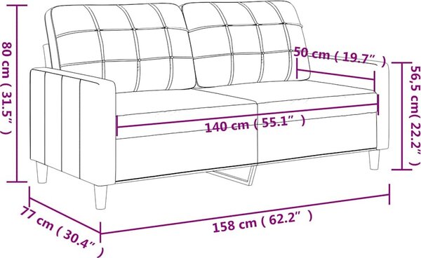 VidaXL 2místná pohovka 140 cm textil [359092] Barva: světle šedá