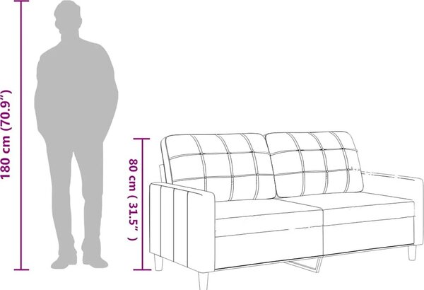 VidaXL 2místná pohovka 140 cm umělá kůže [359120] Barva: Černá