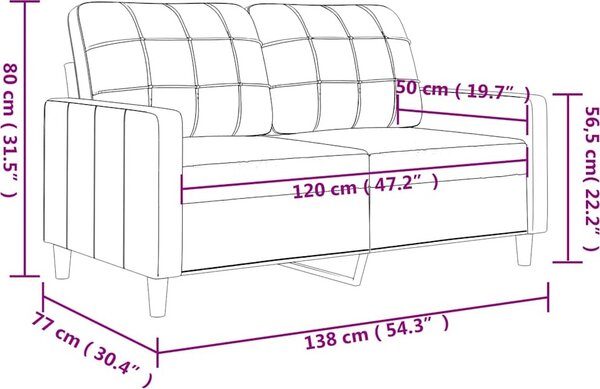 VidaXL 2místná pohovka 120 cm textil [359086] Barva: taupe
