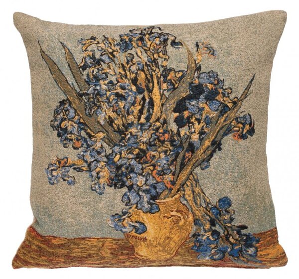 Gobelínový povlak na polštář Váza s Irisy, Vincent Van Gogh 45x45 cm