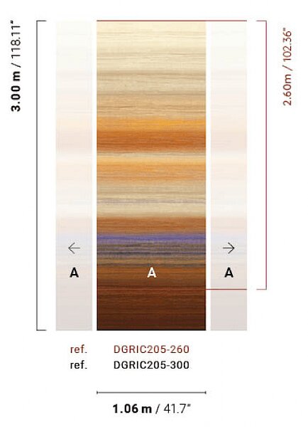 Vliesová obrazová tapeta na zeď, imitace látky, oranžová, béžová, pruhy, DGRIC205-260, Serica, Masureel