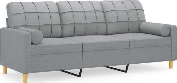 VidaXL 3místná pohovka s polštáři 180 cm textil [3200792] Barva: Hnědá