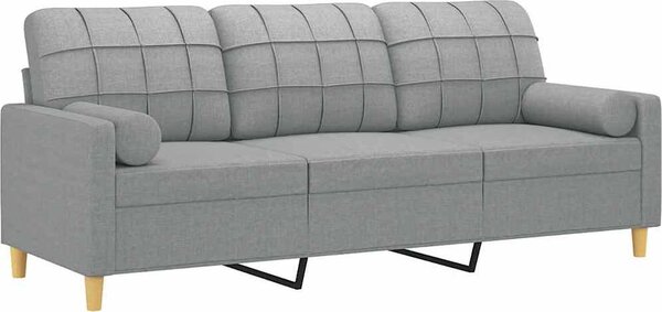 VidaXL 3místná pohovka s polštáři 180 cm textil [3200792] Barva: Hnědá