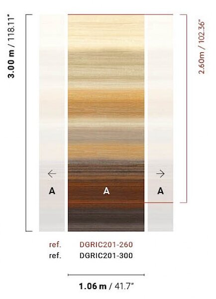 Vliesová obrazová tapeta na zeď, imitace látky, oranžová, hnědá, pruhy, DGRIC201-260, Serica, Masureel