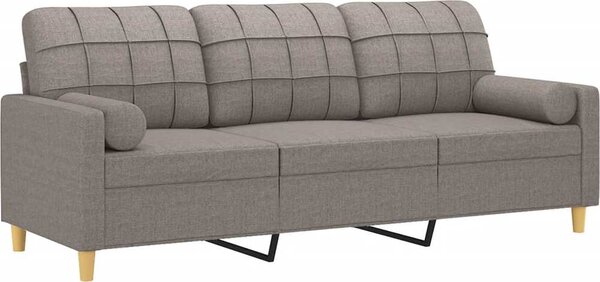 VidaXL 3místná pohovka s polštáři 180 cm textil [3200792] Barva: Hnědá