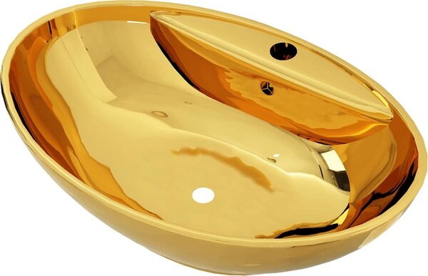VidaXL Umyvadlo s přepadem 58,5 x 39 x 21 cm keramika [143476] Barva: Bílá