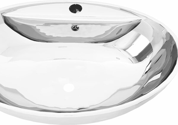 VidaXL Umyvadlo s přepadem 58,5 x 39 x 21 cm keramika [143476] Barva: Bílá