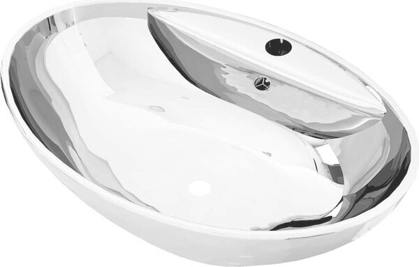 VidaXL Umyvadlo s přepadem 58,5 x 39 x 21 cm keramika [143476] Barva: Bílá