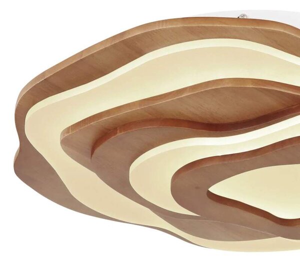 Globo 41768-40 JACKS - Moderní lustr se dřevem s dálkovým ovladačem, LED 40W, 2700 - 6000K, 50 x 58cm (Stmívatelný dřevěný stropní lustr s dálkovým ovládáním)
