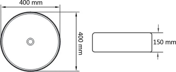VidaXL Umyvadlo 40 x 15 cm keramika [143499] Barva: Černá