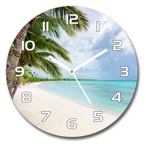 Skleněné hodiny kulaté Tropická pláž pl_zso_30_f_176119996