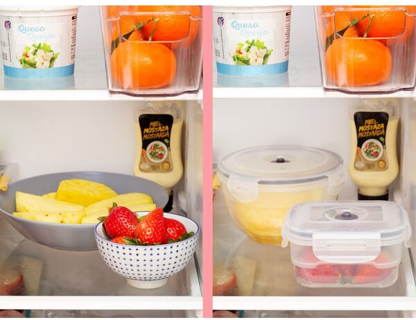 Set 3 boxů na potraviny a vakuové pumpy Compactor Food Saver