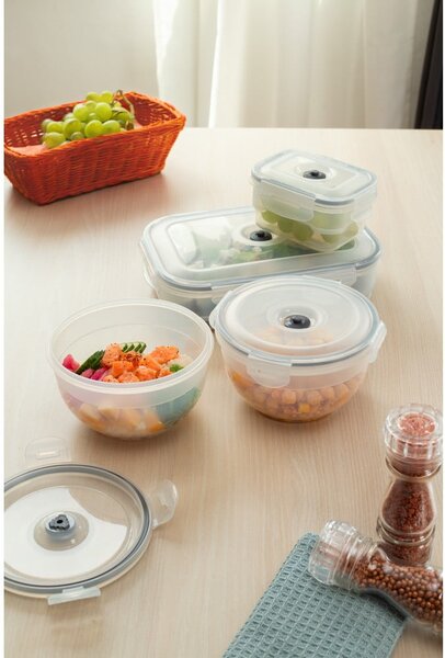 Set 3 boxů na potraviny a vakuové pumpy Compactor Food Saver