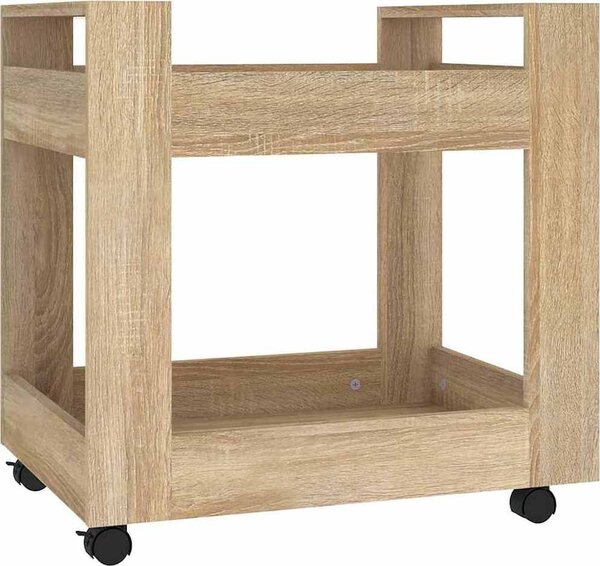 VidaXL Stůl na kolečkách 60 x 45 x 60 cm Kompozitní dřevo [816601] Barva: dub sonoma