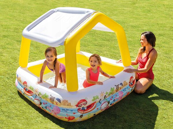 Nafukovací bazén se stříškou 157x122 cm Intex 57470, Nastavitelná stříška