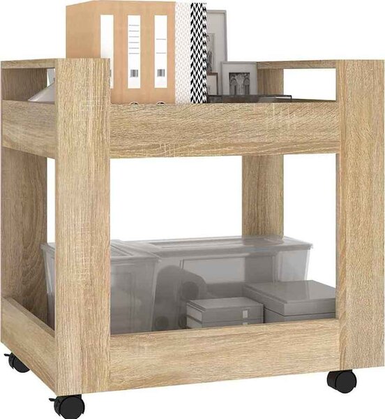 VidaXL Stůl na kolečkách 60 x 45 x 60 cm Kompozitní dřevo [816601] Barva: dub sonoma