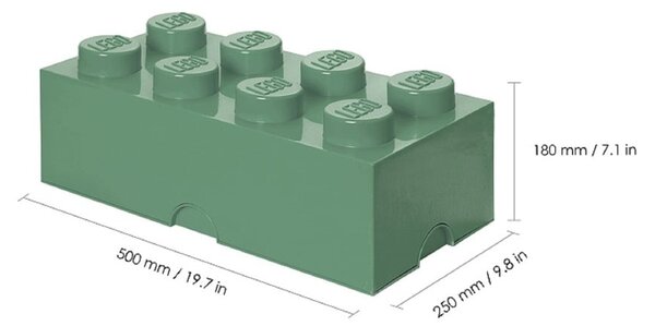 Khaki zelený úložný box LEGO®