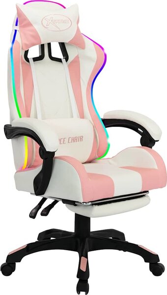 VidaXL Herní židle s RGB LED podsvícením černo- umělá kůže [288009] Barva: Modrá a černá