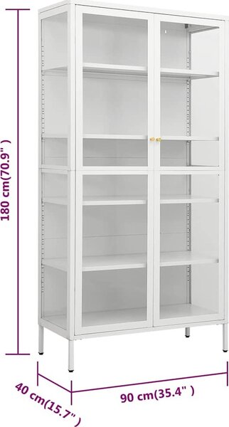 VidaXL Vitrína 90 x 40 x 180 cm ocel a tvrzené sklo [336079] Barva: Černá