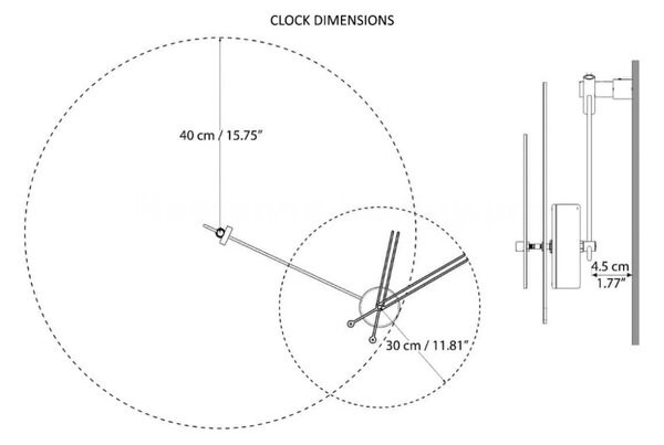 Mclocks Designové nástěnné hodiny GRV07 Gravity gold mat-walnut