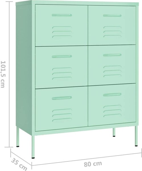 VidaXL Zásuvková skříň 80 x 35 x 101,5 cm ocel [336149] Barva: Bílá