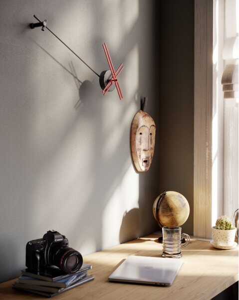 Mclocks Designové nástěnné hodiny GRV04 Gravity black-red