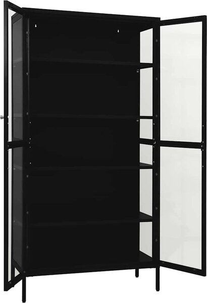 VidaXL Vitrína 90 x 40 x 180 cm ocel a tvrzené sklo [336079] Barva: Černá