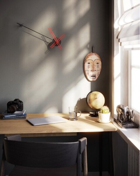Mclocks Designové nástěnné hodiny GRV07 Gravity gold mat-walnut
