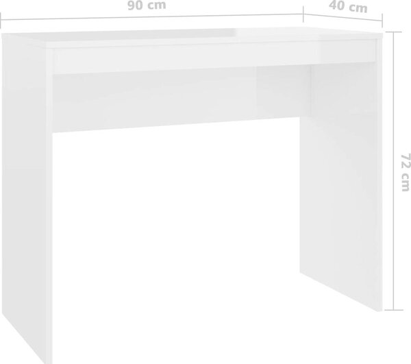 VidaXL Psací stůl 90 x 40 x 72 cm, konstrukční dřevo [800378] Barva: Bílá