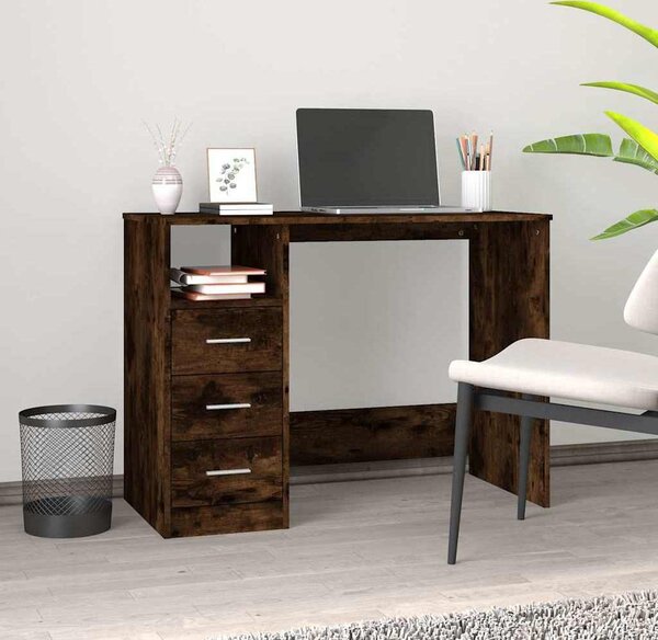 VidaXL Psací stůl se zásuvkami 102x50x76 cm kompozitní dřevo [823034] Barva: kouřový dub
