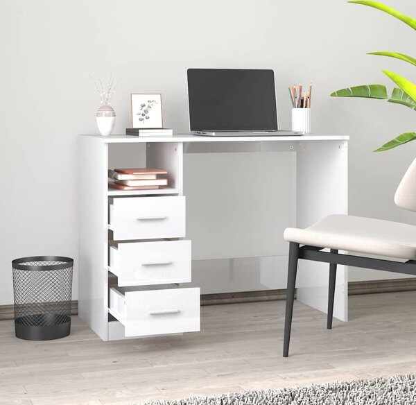VidaXL Psací stůl se zásuvkami 102x50x76 cm kompozitní dřevo [823034] Barva: kouřový dub