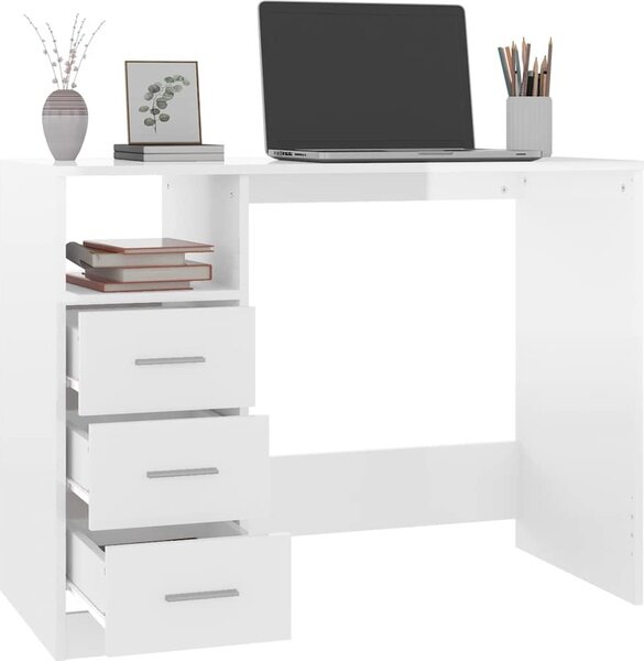 VidaXL Psací stůl se zásuvkami 102x50x76 cm kompozitní dřevo [823034] Barva: kouřový dub