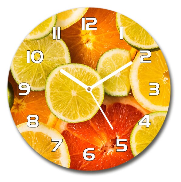 Skleněné hodiny kulaté Citrusové ovoce pl_zso_30_f_41404635