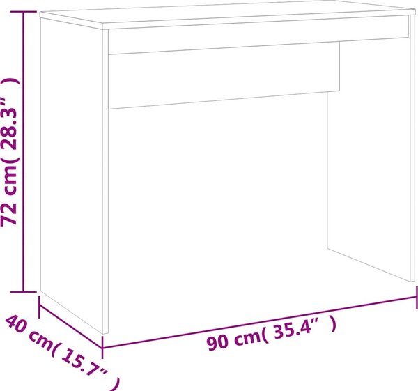 VidaXL Psací stůl 90 x 40 x 72 cm, konstrukční dřevo [800378] Barva: Bílá