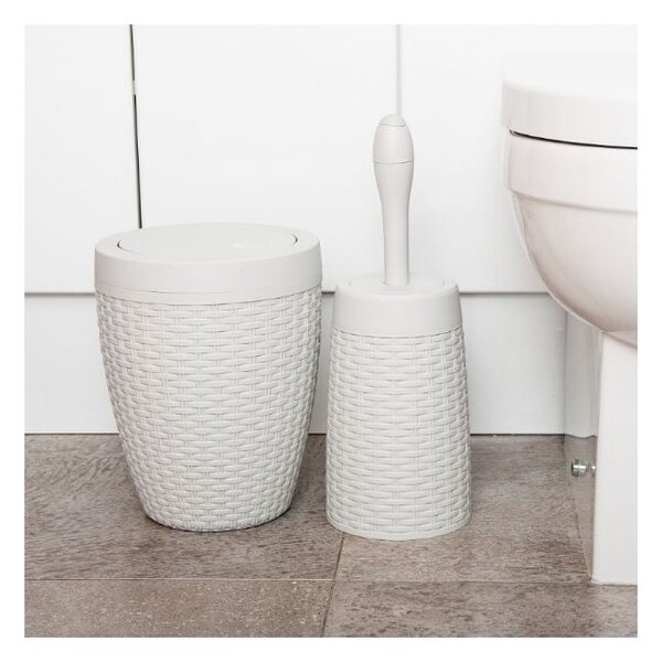 Krémový koupelnový koš Addis Rattan Bath Bin Calico, 5 l