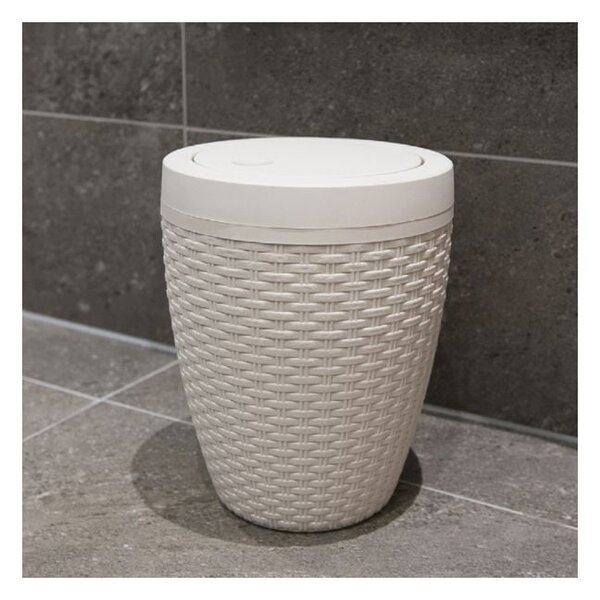 Krémový koupelnový koš Addis Rattan Bath Bin Calico, 5 l