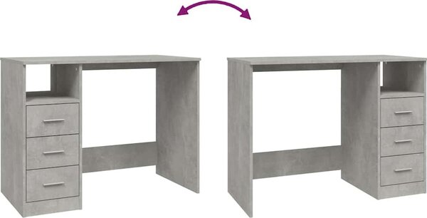 VidaXL Psací stůl se zásuvkami 102x50x76 cm kompozitní dřevo [823034] Barva: kouřový dub