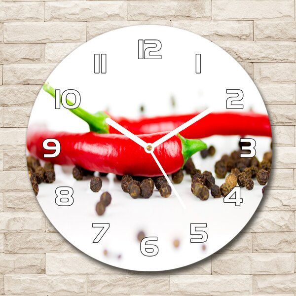 Skleněné hodiny kulaté Chilli a pepř pl_zso_30_f_43194719