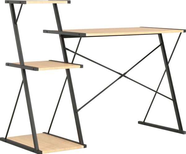 VidaXL Psací stůl s poličkou 116 x 50 x 93 cm [20289] Barva: černá a dub