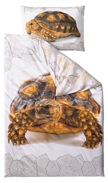 3D bavlněné povlečení TURTLE bílé Rozměr povlečení: 70 x 90 cm | 140 x 200 cm