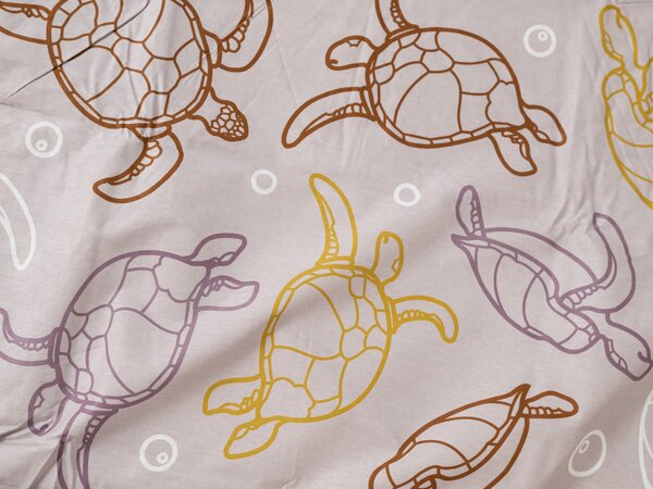 3D bavlněné povlečení TURTLE bílé Rozměr povlečení: 70 x 90 cm | 140 x 200 cm