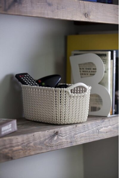 Bílý úložný košík Curver Knit, 3 l