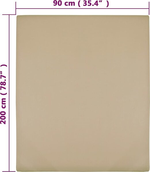 VidaXL Jersey prostěradlo 90x200 cm bavlna [136220] Barva: antracitová