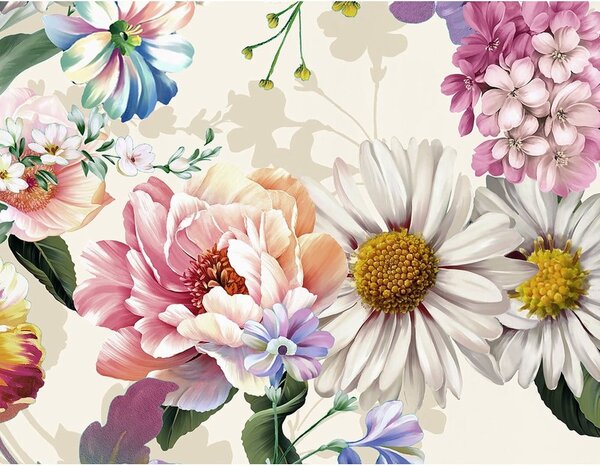 Povlečení na jednolůžko z organické bavlny Descanso Flower Garden, 140 x 220 cm