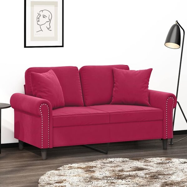 VidaXL Dekorační polštáře 2 ks 40 x 40 cm samet [349490] Barva: vínová červená