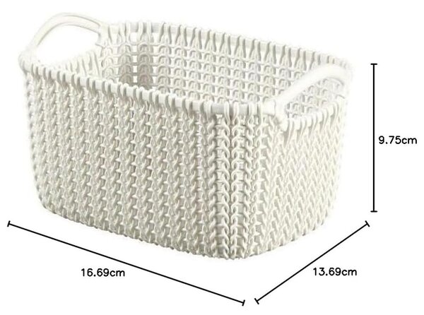 Bílý úložný košík Curver Knit, 3 l