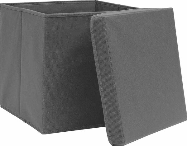 VidaXL Úložné boxy 4 ks netkaná textilie 28 x 28 x 28 cm [325188] Barva: žlutá s víky