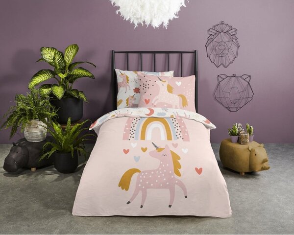 Dětské bavlněné povlečení Good Morning Unicorn, 140 x 220 cm