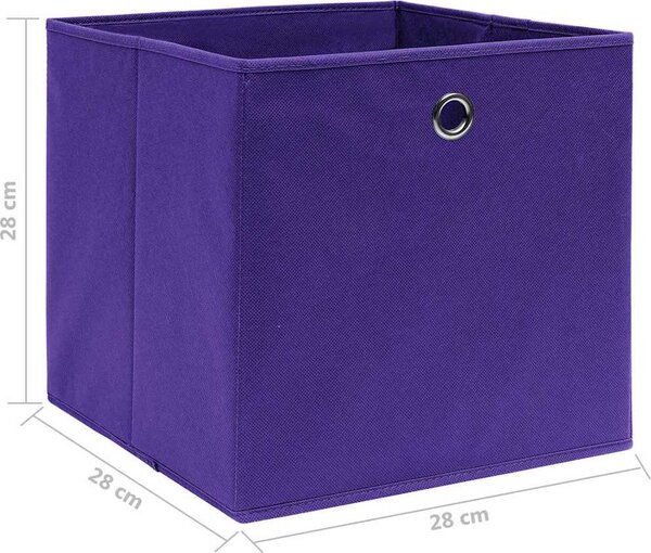 VidaXL Úložné boxy 4 ks netkaná textilie 28 x 28 x 28 cm [325188] Barva: žlutá s víky