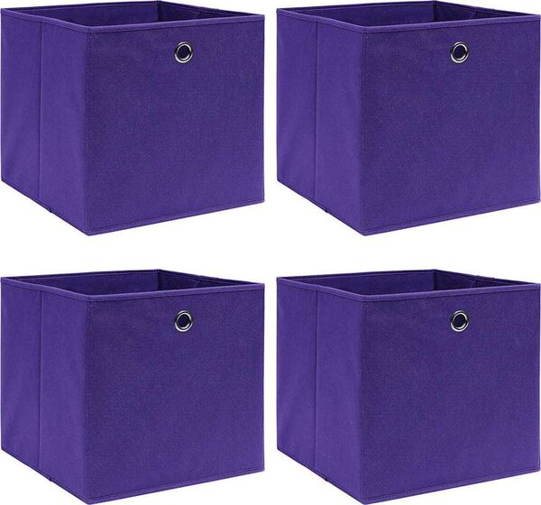 VidaXL Úložné boxy 4 ks netkaná textilie 28 x 28 x 28 cm [325188] Barva: žlutá s víky